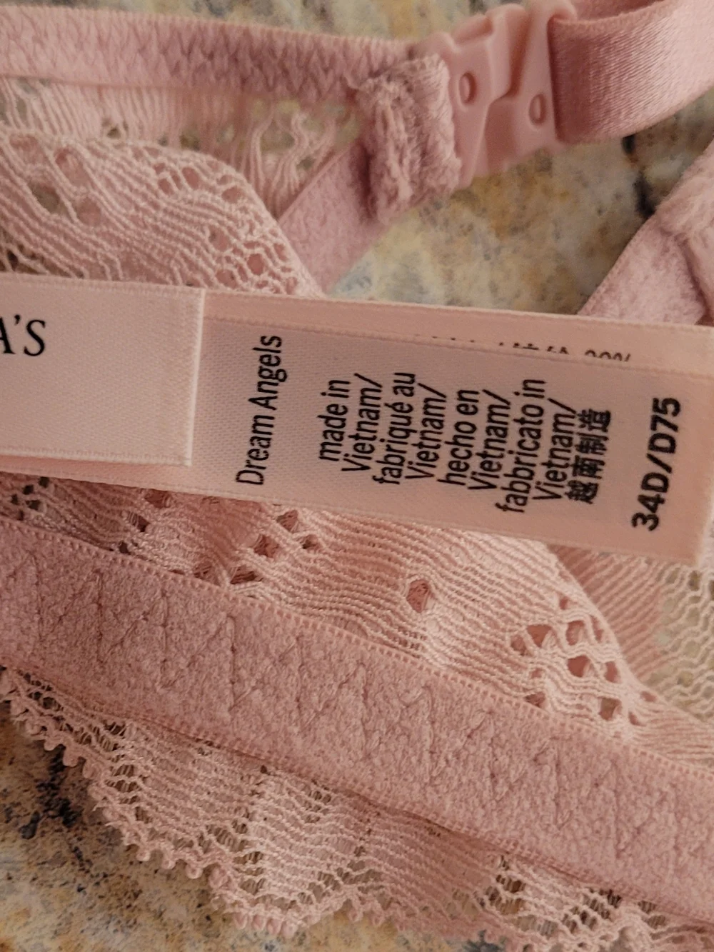 Victoria's Secret Pink Lace Push-Up Bra Sz. 34 D - Picture 3 of 5